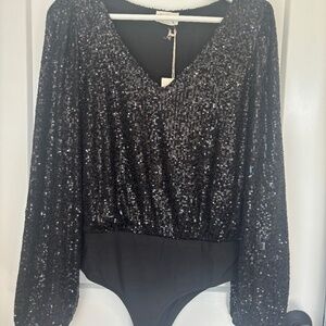 Sequin loose fit bodysuit